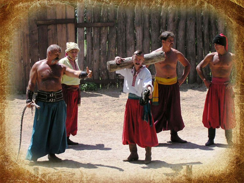 Ukrainian Cossacks training