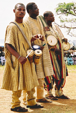 Nigerian Yoruba men in national clothing