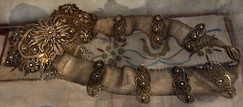Crimean Tatar female belt with silver filigree elements