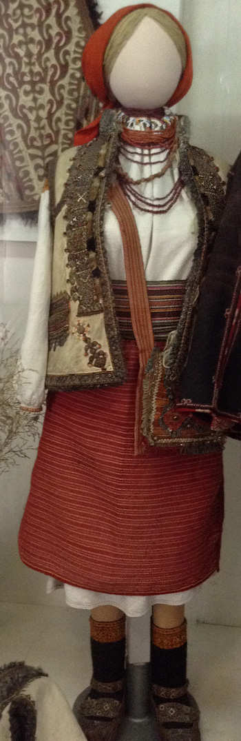 Traditional female costume from Kosiv district Ivano-Frankivsk region of Ukraine early 20th century