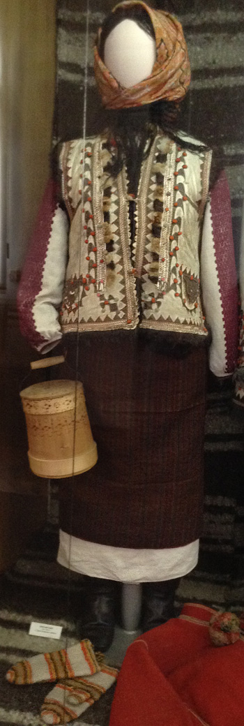 Traditional female costume from Rakhiv district Transcarpathian region of Ukraine early 20th century