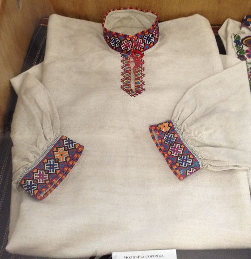 Traditional embroidered shirts from Carpathian regions of Ukraine 20th century