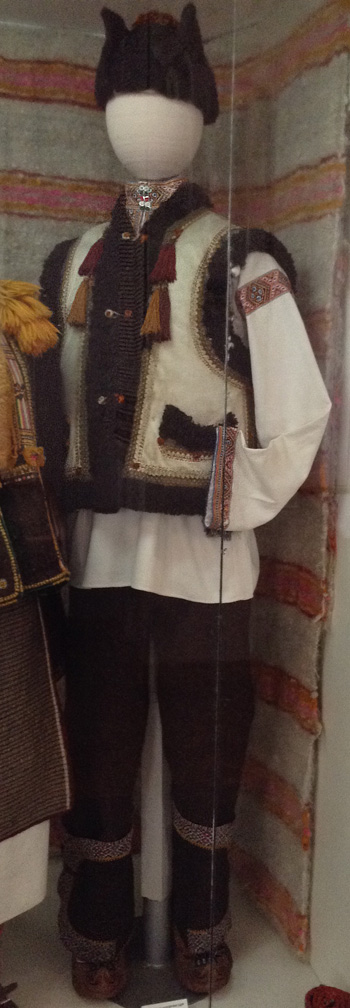 Traditional men's costume from Rakhiv district Transcarpathian region of Ukraine early 20th century