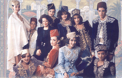 Traditional male and female outfits of Algeria