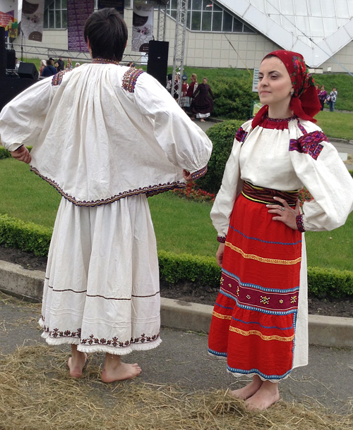 Man’s and woman’s clothing of married couple from Zakarpattia region of Ukraine
