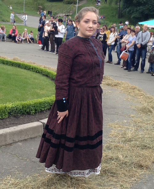 Vintage outfit of woman from Baturyn district Chernihiv region of Ukraine early 20th century