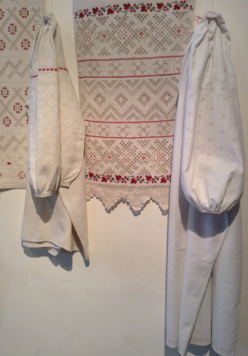Ukrainian traditional embroidered shirts and ceremonial towel