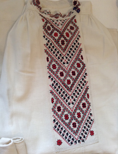 Ukrainian male festive shirt with embroidery