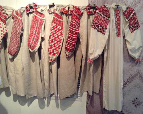 Embroidered shirts from Polissya region of Ukraine