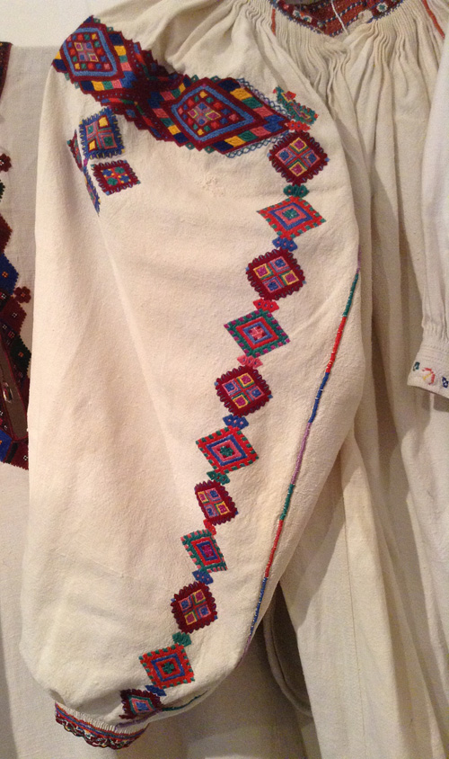 embroidery on the sleeve of female shirt from Transcarpathian region of Ukraine