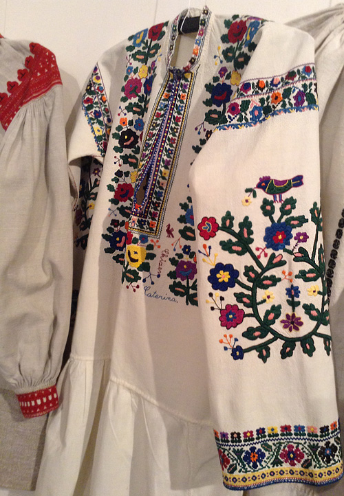 embroidery pattern on female shirt from Bukovyna region western part of Ukraine