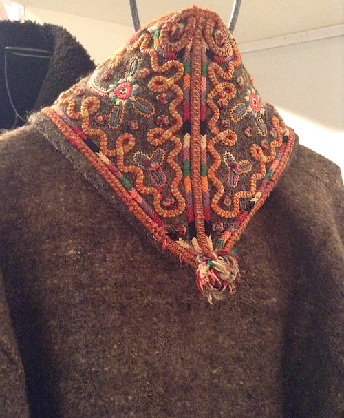 Woolen hooded cloak manta from Carpathian regions of Ukraine