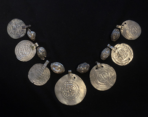 Ancient female necklace that consists of 10th-century coins and beads Early Kievan Rus