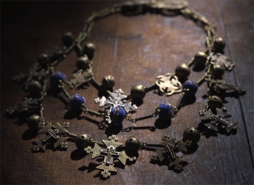 Beautiful brass necklace zgarda from western Ukraine Carpathian region Kobrynsky National Museum of Folk Art