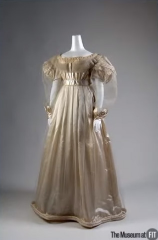 1832 cream satin evening gown from Russia