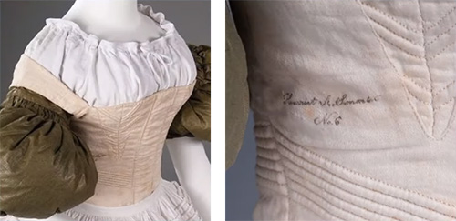 1830s cotton corset