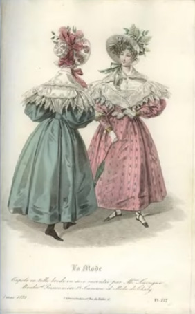 1830s fashion plate from the magazine La Belle Assemblee