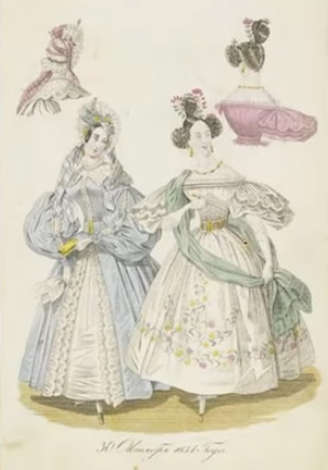 fashion plate published in 1834 in St. Petersburg