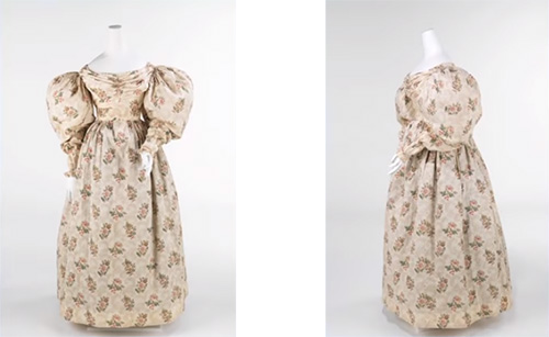 cotton&linen dress from between 1830-1835
