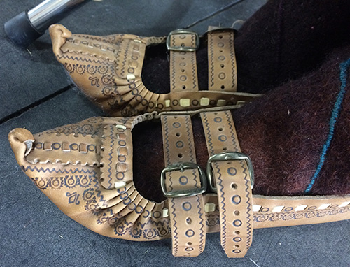 Male leather shoes called postoly from western Ukraine