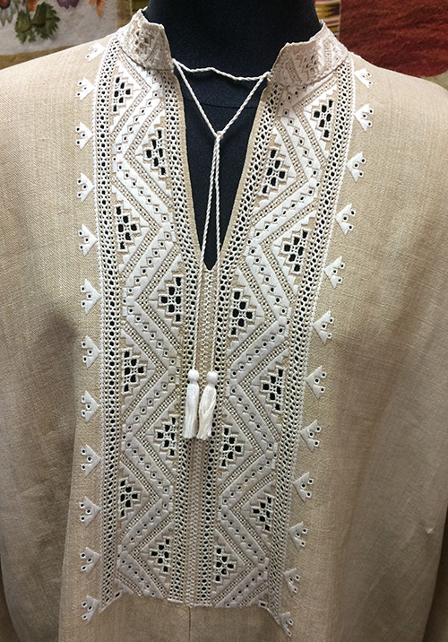 Modern Ukrainian male embroidered shirt