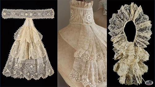 turn-of-the-century vintage lace jabots