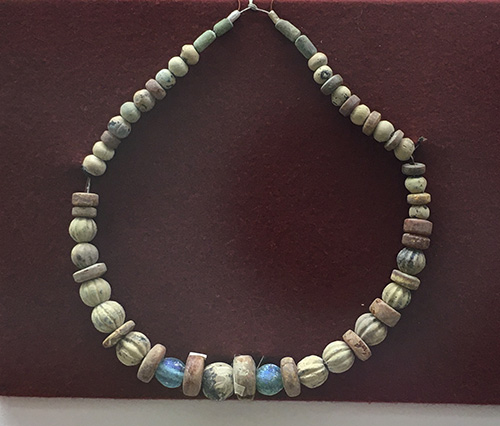 Cute necklace made from glass beads, paste beads, and amber beads. Crimea, the 4th century B.C. – 4th century A.D.