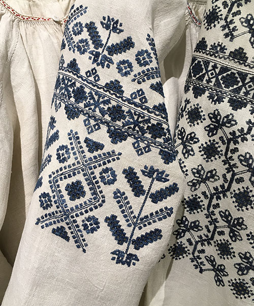 Ukrainian indigo blue embroidery