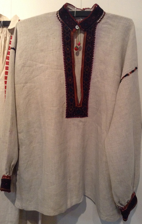 Ukrainian embroidered shirt made from natural linen