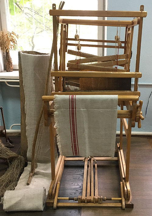 vintage Ukrainian weaving loom