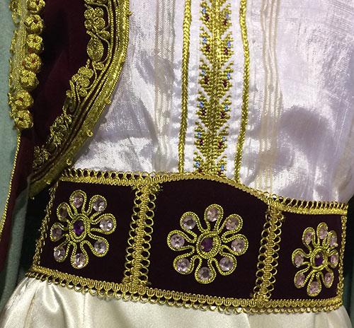 Delicate embroidery on female attire from Montenegro