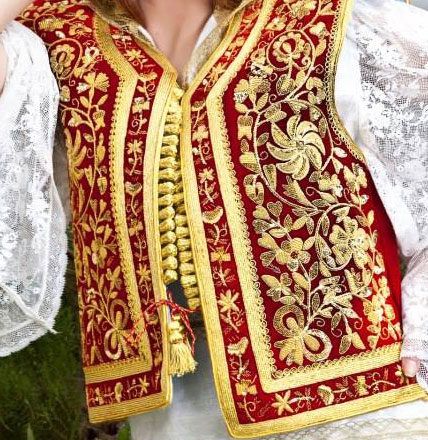 Charming Tunisian gold embroidery on vest