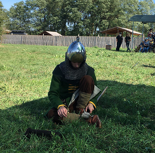Warrior in light medieval armor
