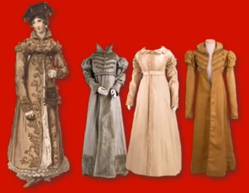 Examples of 19th-century pelisse coats