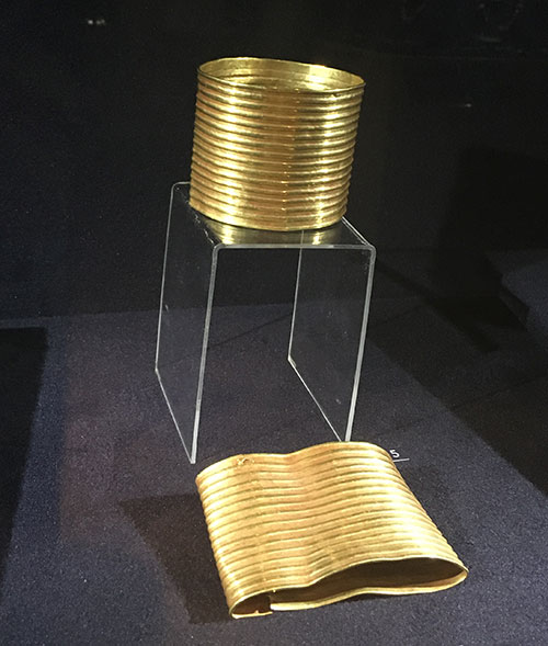 Gold bracelets from burial ground 14th-10th century B.C.