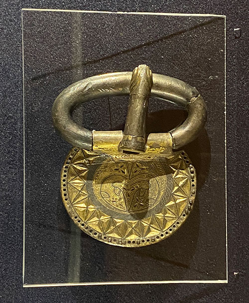 Massive silver belt buckle from a hoard early 5th century