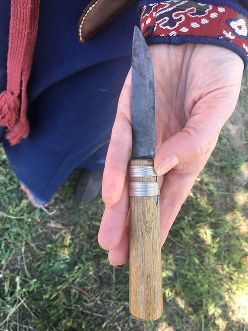 Modern replica of medieval small knife worn at the belt