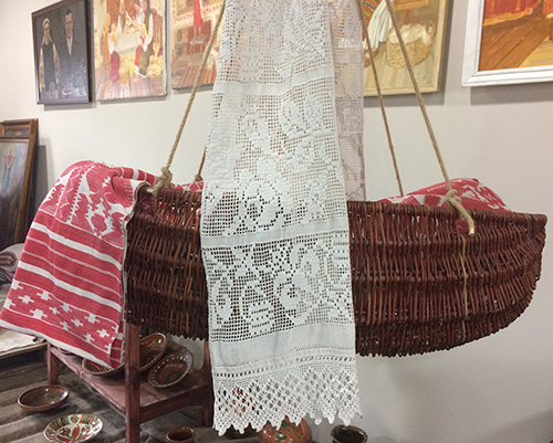 Ukrainian vintage cradle early 20th century