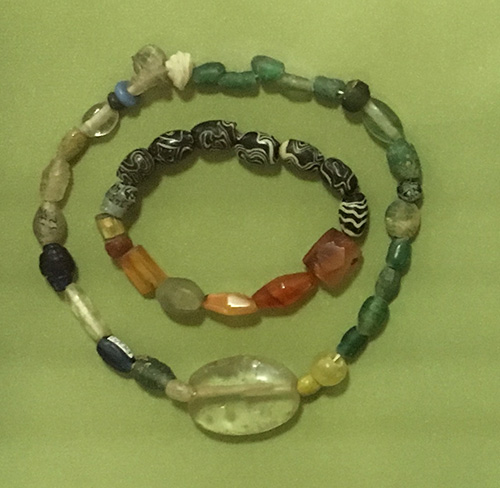 Vintage beaded necklaces made from stone and glass beads from 9th – early 13th century