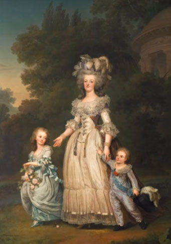 Queen Marie Antoinette of France and two of her Children Walking in The Park of Trianon 1785 by Adolf Ulrik Wertmüller