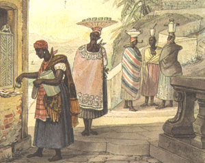 baianas selling their goods in 19th-century Rio de Janeiro