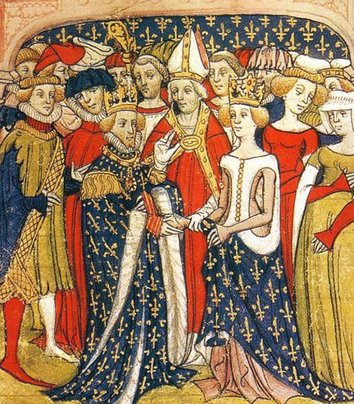 Medieval surcoat depicted on medieval miniature