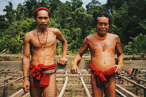 Tribal clothing and tattoos around the world