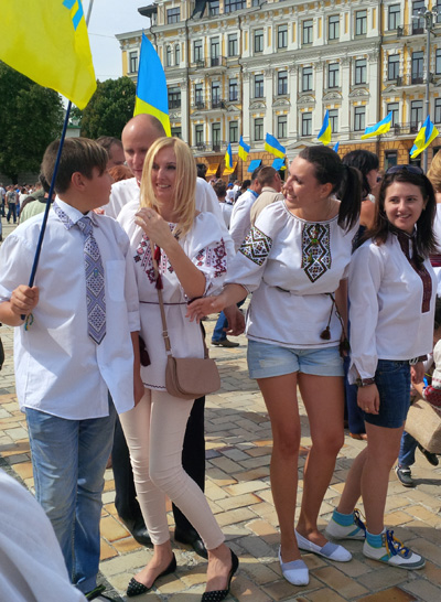 Parade of national embroidered clothing in Ukraine