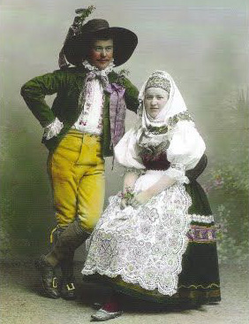 Czechian folk outfits from Blata region
