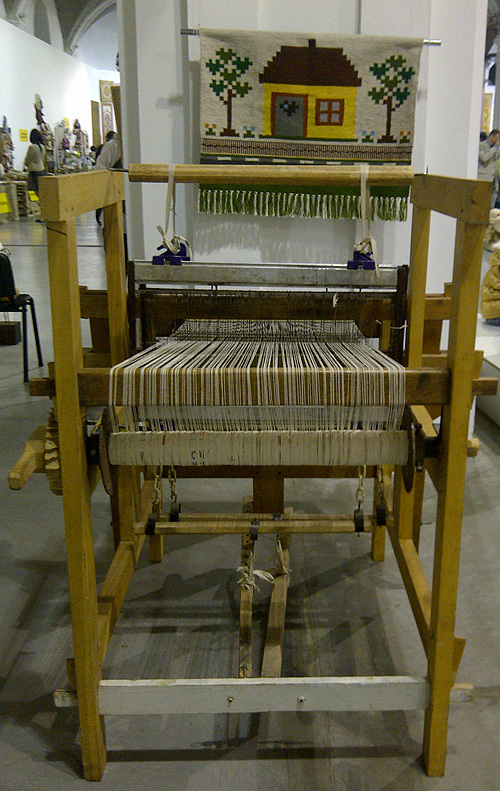 Ukrainian vintage wooden loom