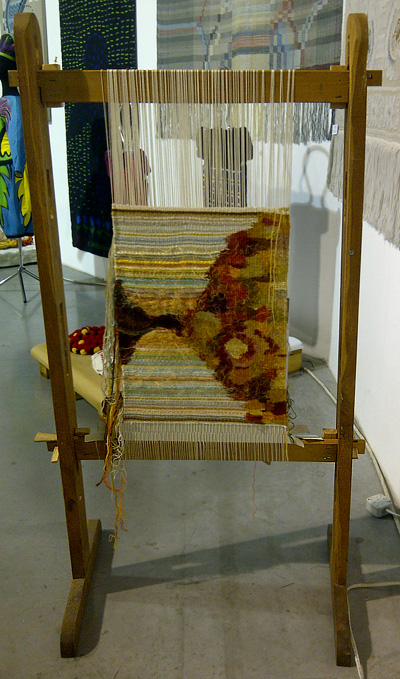 vintage carpet weaving loom