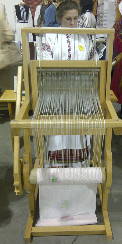 modern Ukrainian wooden weaving loom