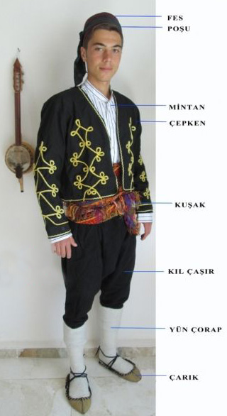 Traditional festive costume from Mediterranean region of Turkey