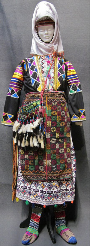 Traditional daily costume from Nebiköy, Black Sea region of Turkey